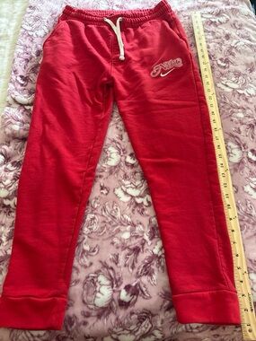 Nike Red Women's Drawstring Joggers with White Logo